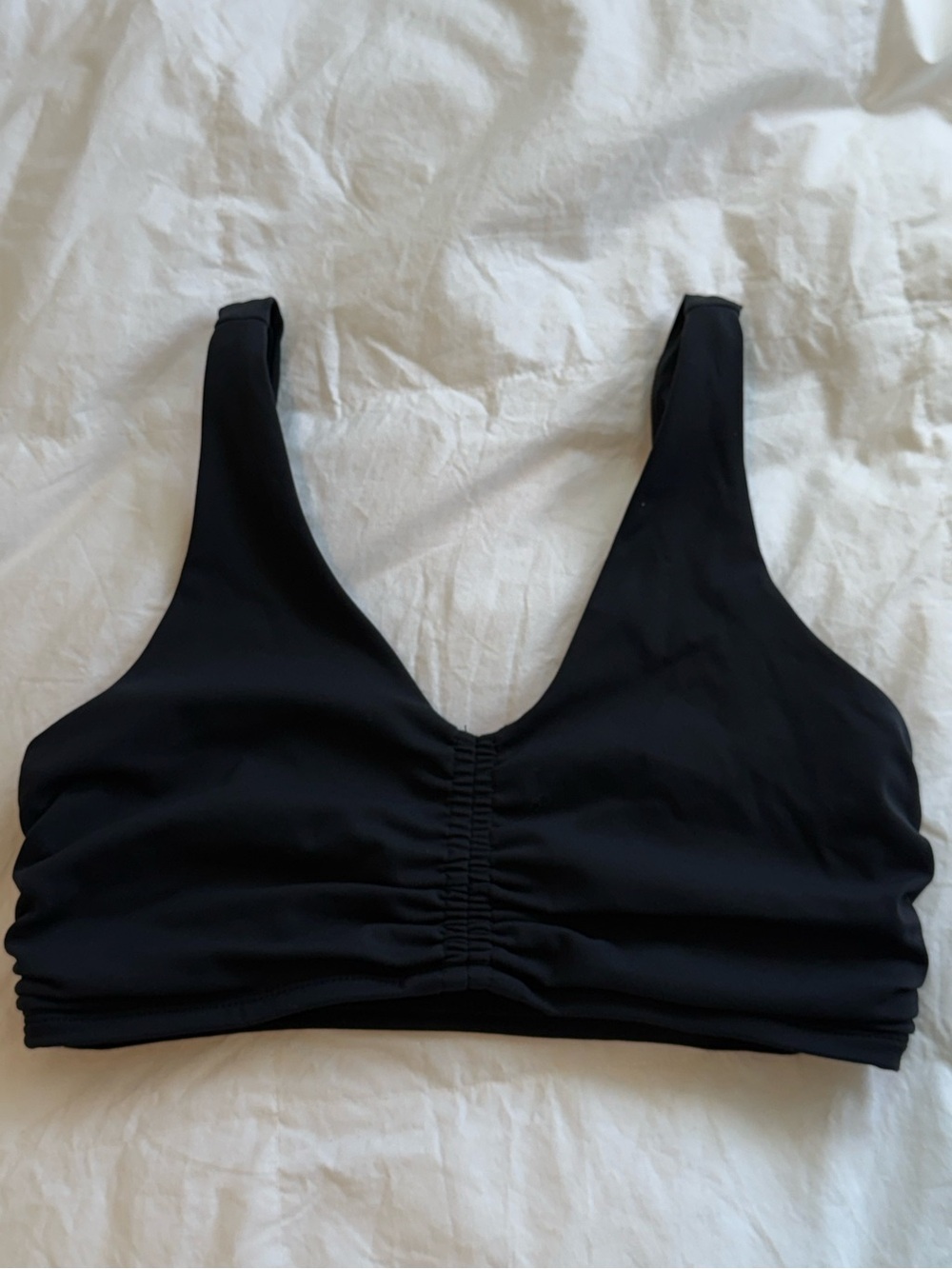 JoyLab Black Ruched V-Neck Sports Bralette